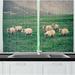 East Urban Home 2 Piece Farm Animal Husbandry Themed Kitchen Curtain Set Polyester | 39 H x 55 W x 2.5 D in | Wayfair