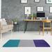Blue/Gray 60 x 0.25 in Area Rug - East Urban Home Striped Teal/Gray/Dark Purple Area Rug Polyester | 60 W x 0.25 D in | Wayfair