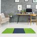 Blue/Green 48 x 0.25 in Area Rug - East Urban Home Striped Aurora Green/Midnight Blue Area Rug Chenille | 48 W x 0.25 D in | Wayfair