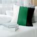 East Urban Home Boston Basketball Linen Striped Pillow Cover Linen in Green/White/Black | 20 H x 20 W x 1.5 D in | Wayfair
