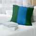 East Urban Home Milwaukee Basketball Linen Striped Pillow Cover Linen in Green/Blue | 20 H x 20 W x 1.5 D in | Wayfair