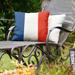 East Urban Home Toronto Baseball Indoor/Outdoor Striped Throw Pillow Polyester/Polyfill blend in Red/Blue/White | 18 H x 18 W x 4 D in | Wayfair