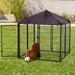 Pawhut Lockable Dog House Kennel Metal in Black/Gray | 60.25 H x 55.5 W x 55.5 D in | Wayfair D02-031