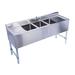 Restaurant Supply Depot Three Bowl Under Stainless Steel Bar & Hand Sink Stainless Steel in Gray | 30 H x 60 W x 18.5 D in | Wayfair KCS-BS5-3RL