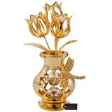 Matashi Crystal Flower Sculpture Metal in Yellow | 4.25 H x 1.5 W x 2.25 D in | Wayfair MTW11891