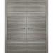 Closet Door - SARTODOORS Planum Flush Solid Wood Sliding Closet Doors Wood in Brown/Gray | 96 H x 64 W in | Wayfair PLAN20DP-GA-6496