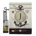 Breeze Decor Nautical A Initial 2-Sided Polyester 1.5 x 1.1 ft. Flag Set in Gray/Black | 18.5 H x 13 W x 1 D in | Wayfair