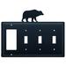 Village Wrought Iron Bear 4-Gang Toggle Light Switch/Rocker Combination Wall Plate in Black | 8 H x 8.25 W x 0.17 D in | Wayfair EGSSS-14