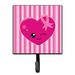 Harriet Bee Melifonwu Breast Cancer Awareness Ribbon Heart Wall Key Organizer w/ Key Hooks Metal in Pink | 5.75 H x 4.25 W x 1.25 D in | Wayfair