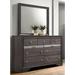 Everly Quinn Zigler 7 Drawer Double Dresser w/ Mirror Wood in Gray | 38.75 H x 63 W x 16.63 D in | Wayfair 782BBA971E04411ABC58155764B78997