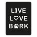 Winston Porter Keuka Live Love Bark Dog Lover Laser Cut Solid Steel Wall Sign Metal in Black | 20 H x 20 W x 0.06 D in | Wayfair
