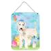 The Holiday Aisle® Easter Eggs Basset Hound Hanging Prints Wall Décor Metal in Blue/Gray | 12 H x 16 W x 0.03 D in | Wayfair