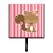 Harriet Bee Alpes Squirrel w/ Flowers Wall Key Organizer w/ Key Hooks Metal in Brown/Pink | 5.75 H x 4.25 W x 1.25 D in | Wayfair