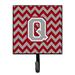 Ebern Designs Audrynna Letter C Chevron Garnet Wall Key Organizer w/ Key Hooks Metal in Red/Gray | 5.75 H x 4.25 W x 1.25 D in | Wayfair