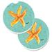 Highland Dunes Starfish Car Coaster Ceramic in Blue/Orange | 2.5 H x 0.25 D in | Wayfair 8B75AE7B38A94A269640B977E90D6EFD