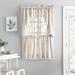 Gracie Oaks Gissel Striped Cotton Tailored 50" Cafe Curtain 100% Cotton in White/Brown | 36 H x 50 W x 1.25 D in | Wayfair