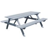 Gracie Oaks Amedee Wooden Outdoor Picnic Table Wood in Gray | 60" W x 94" L x 30" H | Wayfair 528A765FD47541FDBC77D4938598680F