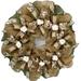 August Grove® Blossoms Southern Wreath 24 inches Indoor/Outdoor Handmade Deco Mesh Burlap/Deco Mesh in Brown/Green | 24 H x 24 W x 6 D in | Wayfair