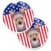 The Holiday Aisle® American Flag Car Coaster Ceramic in Blue/Red | 2.5 H x 0.25 D in | Wayfair 8084B9F607924C59ACC8276FFAE4276F