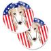 The Holiday Aisle® American Flag Car Coaster Ceramic in Blue/Red | 2.5 H x 0.25 D in | Wayfair 9F382B2B8EA54277983462E13EE50229