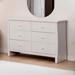 Harriet Bee Odelia 6 Drawer Double Dresser Wood in White | 34 H x 48 W x 17 D in | Wayfair 6FB00F80779B428181E1C3B2357D97C3
