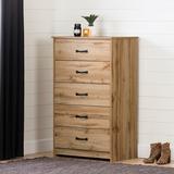 South Shore Tassio 5 Drawer Chest Wood in Brown | 48.75 H x 29.75 W x 19 D in | Wayfair 13123