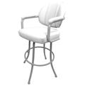 Latitude Run® Crestino Swivel Counter, Bar & Extra Tall Stool Upholstered/Metal in White/Black | 44 H x 20 W x 21 D in | Wayfair