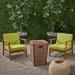 Highland Dunes Kimbrel Outdoor 3 Piece Set w/ Cushions Wood in Brown | Wayfair FE8AD161E4064EFCA987BBE32AD0812E