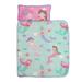 Zoomie Kids Weatherby Mermaid Toddler 1" Thick Folding Nap Mat Polyester in Green/Pink | 46 H x 35.5 W x 0.25 D in | Wayfair