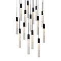 Modern Forms Magic 15 - Light Cluster Cylinder LED Pendant Glass, Crystal in Black | 23 H x 11.8 W x 11.8 D in | Wayfair PD-35615-BK