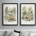 Three Posts™ Baby & Kids Fox Glen I - 2 Piece Framed Painting Print Set Canvas in Green/Orange | 24 H x 18 W x 1.25 D in | Wayfair