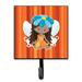 Harriet Bee Gefion Fairy ange Stripes Wall Key Organizer w/ Key Hooks Metal in Brown/Orange | 5.75 H x 4.25 W x 1.25 D in | Wayfair