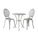 Winston Porter Fergie Aluminum 3 Piece Bistro Set Metal in White | 25 H x 24 W x 24 D in | Outdoor Furniture | Wayfair