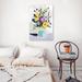 Rosalind Wheeler 'Colorful Painted Florals in Blue Vase' - Wrapped Canvas Painting Print Canvas in White | 36 H x 24 W x 1.25 D in | Wayfair