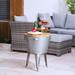 Maisy Galvanized Storage Beverage Tub or Stand Accent Table Metal in Gray Laurel Foundry Modern Farmhouse® | 20.87 H x 20.08 W x 26.29 D in | Wayfair