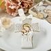 The Holiday Aisle® Madonna Child Cross Hanging Figurine Ornament, Resin in White | 4.75 H x 3.5 W x 0.25 D in | Wayfair