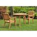 Rosecliff Heights Masten 3 Piece Teak Bistro Set Wood/Teak in Brown/White | 31 H x 36 W x 36 D in | Outdoor Furniture | Wayfair