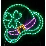 Lori's Lighted D'Lites St. Patrick's Day Luck of the Irish Hat Holiday Lighted Display in Green/Indigo/Yellow | 40 H x 34 W x 0.25 D in | Wayfair