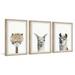 Harriet Bee Spano Fluffy Friends 3- Piece Set Framed Art Paper, Solid Wood in Brown/White | 24 H x 16 W x 1.5 D in | Wayfair