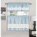 Gracie Oaks Arad Simple Elegance Live, Laugh, Love 3 Piece Window Curtain Tier & Valance Set in Blue/White | 24 H x 58 W x 1.5 D in | Wayfair