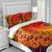 Rosdorf Park Manitowoc Phoenix Feather Swirl Duvet Cover Set Microfiber in Orange | King Duvet Cover + 2 Shams | Wayfair