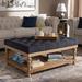 One Allium Way® Orben 42.1" Wide Tufted Linen Rectangle Cocktail Ottoman w/ Storage Linen in Brown/Gray | 18.5 H x 42.1 W x 30.7 D in | Wayfair