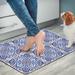 Blue 1 x 20 W in Kitchen Mat - Alcott Hill® Herod Shades Comfort Anti-Fatigue Mat Foam, Cotton | 1 H x 20 W in | Wayfair