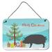 The Holiday Aisle® Gloucester Old Spot Pig Christmas Hanging Prints Decorative Accent Metal | 8 H x 12 W x 0.03 D in | Wayfair