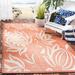 Orange/White 96 x 0.25 in Area Rug - Winston Porter Herefordshire Floral Terracotta/Natural Indoor/Outdoor Area Rug, | 96 W x 0.25 D in | Wayfair