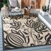 Black 96 x 0.25 in Area Rug - Winston Porter Herefordshire Floral Sand/Indoor/Outdoor Area Rug, Polypropylene | 96 W x 0.25 D in | Wayfair