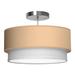 Seascape Lamps Luther 1 - Light Unique Drum Pendant, Linen in White/Brown | 10 H x 30 W x 30 D in | Wayfair SL_LUT30_CHA