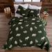 Millwood Pines Hamon Forest Cotton Blend Reversible Quilt Set Cotton in Green | King Quilt + 2 Standard Shams | Wayfair