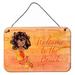 Harriet Bee Mermaid Welcome Hanging Prints Wall Décor Metal in Orange | 8 H x 12 W x 0.03 D in | Wayfair DB1E2EFA5D994A0588E0502BC1391F7C