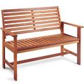 VonHaus Garden Bench - 2 Seater Bench for Garden Patio & Terrace Outdoor Seating - Meranti Hardwood Bench w/ Teak Oil Coating, 120cm Wide Wooden Bench